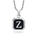 Men's necklace with hexagonal initial pendant z