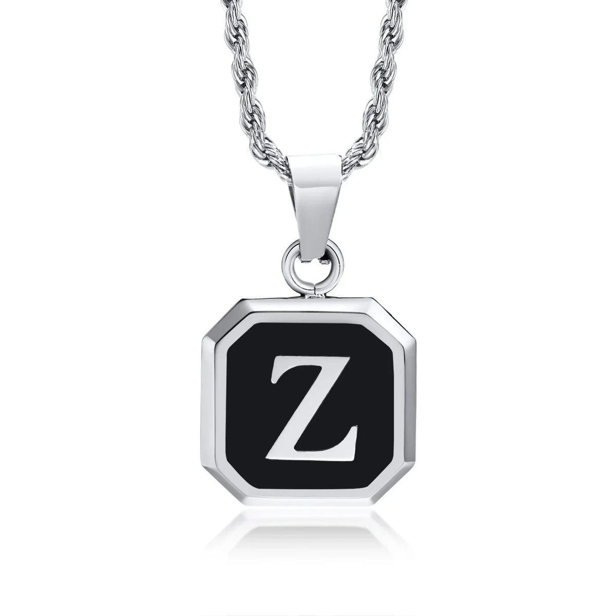 Men's necklace with hexagonal initial pendant z