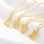 Men's or women's necklace with personalized initial pendant