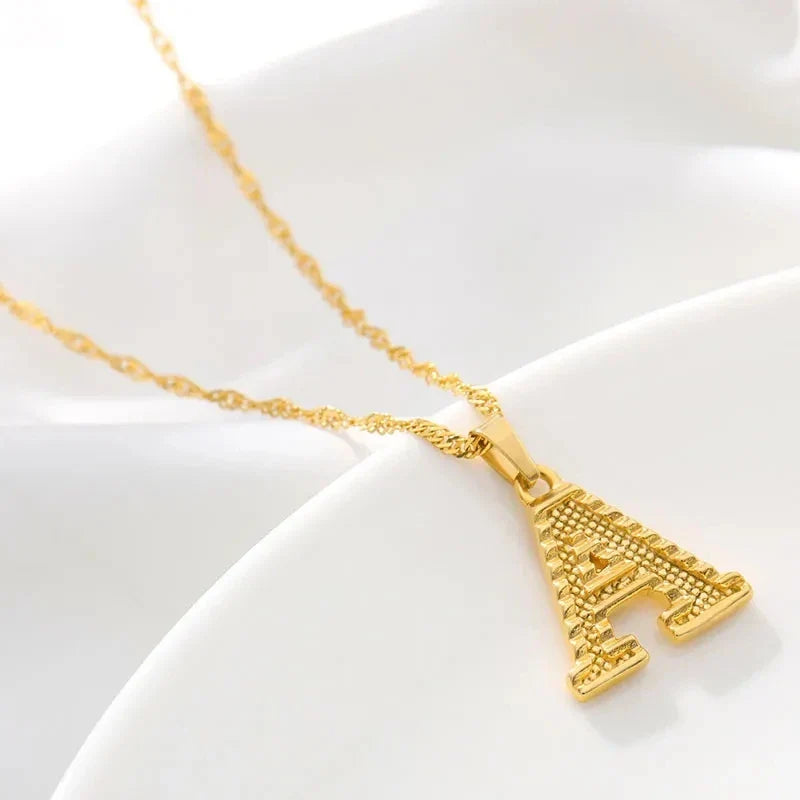 Necklace for men or women with initial letter pendant