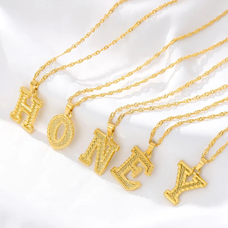 Men's or women's necklace with personalized initial pendant