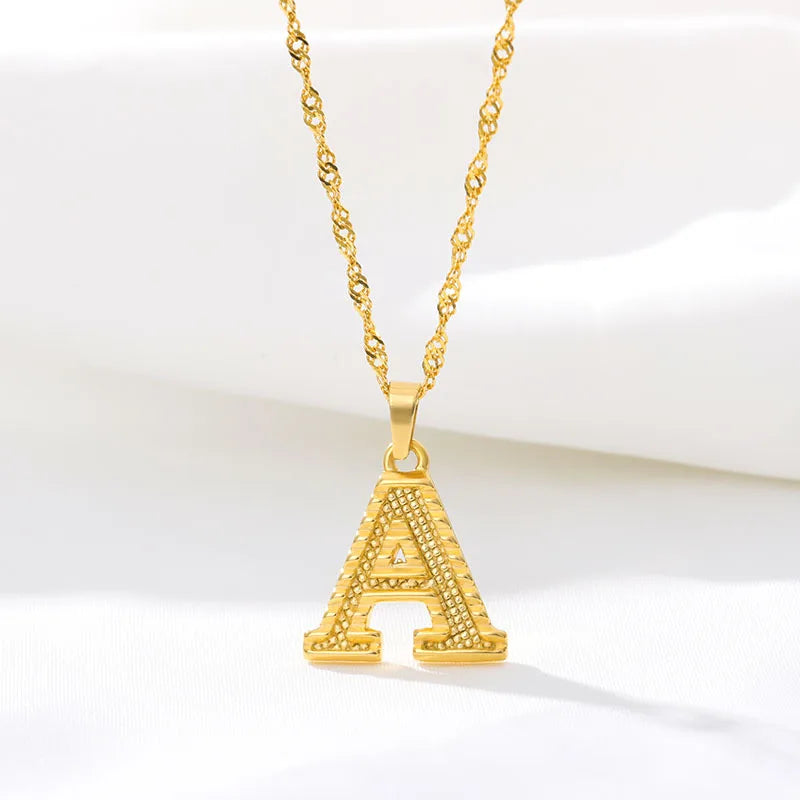 Men's or women's necklace with personalized initial pendant a