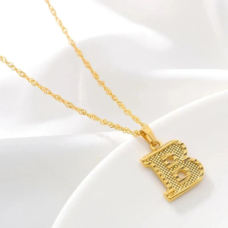 Men's or women's necklace with personalized initial pendant b