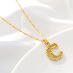 Men's or women's necklace with personalized initial pendant c