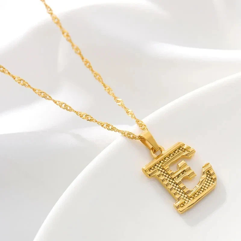Men's or women's necklace with personalized initial pendant e