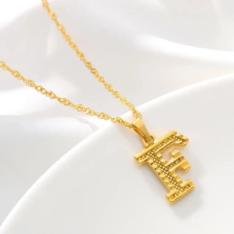 Men's or women's necklace with personalized initial pendant f