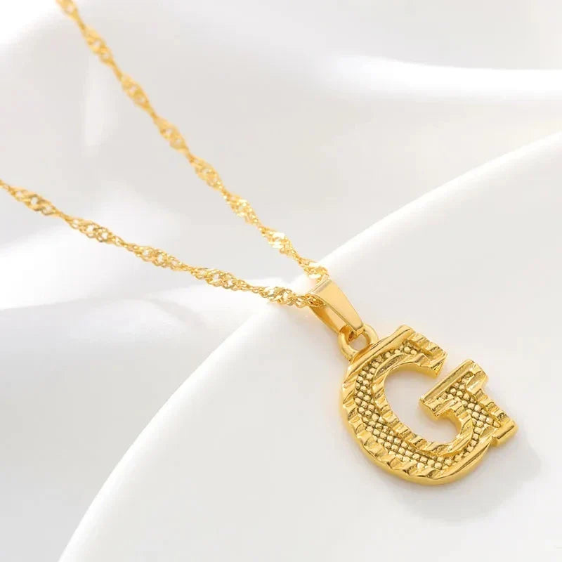 Men's or women's necklace with personalized initial pendant g