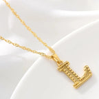 Men's or women's necklace with personalized initial pendant l