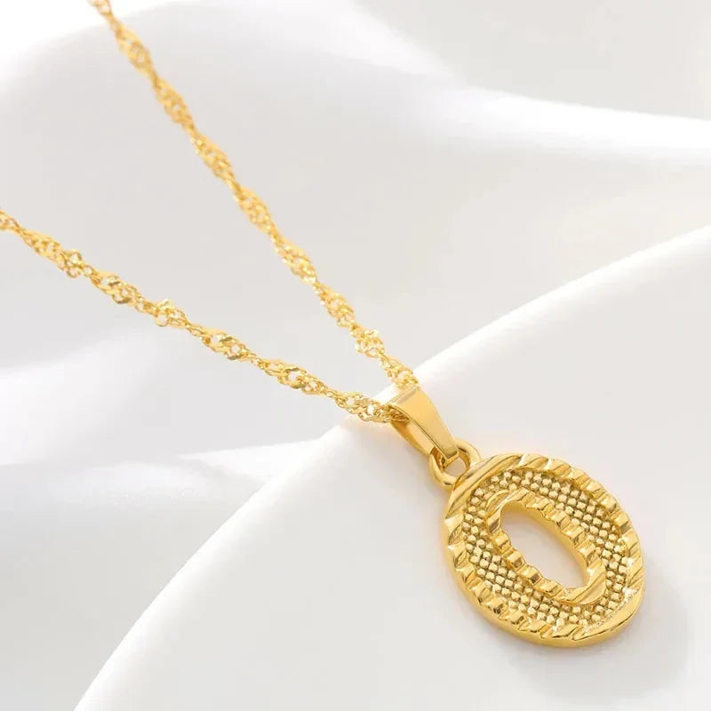 Men's or women's necklace with personalized initial pendant o