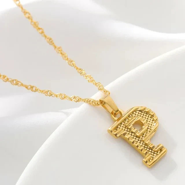 Men's or women's necklace with personalized initial pendant p