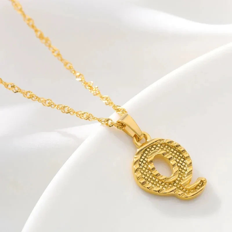 Men's or women's necklace with personalized initial pendant q