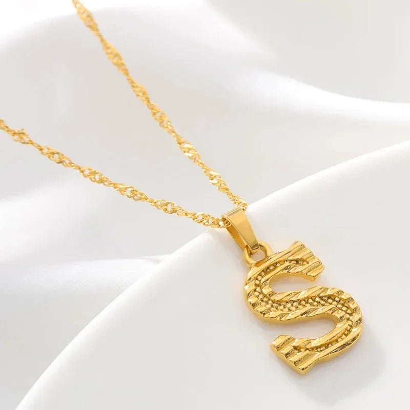 Men's or women's necklace with personalized initial pendant s