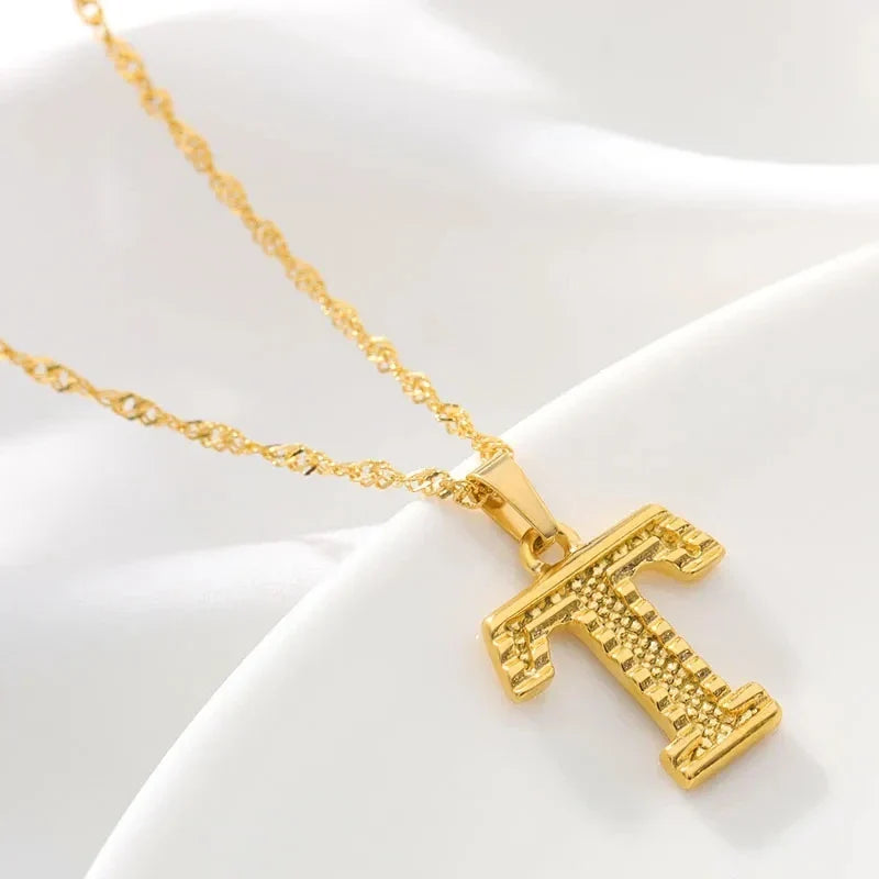 Men's or women's necklace with personalized initial pendant t