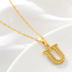 Men's or women's necklace with personalized initial pendant u