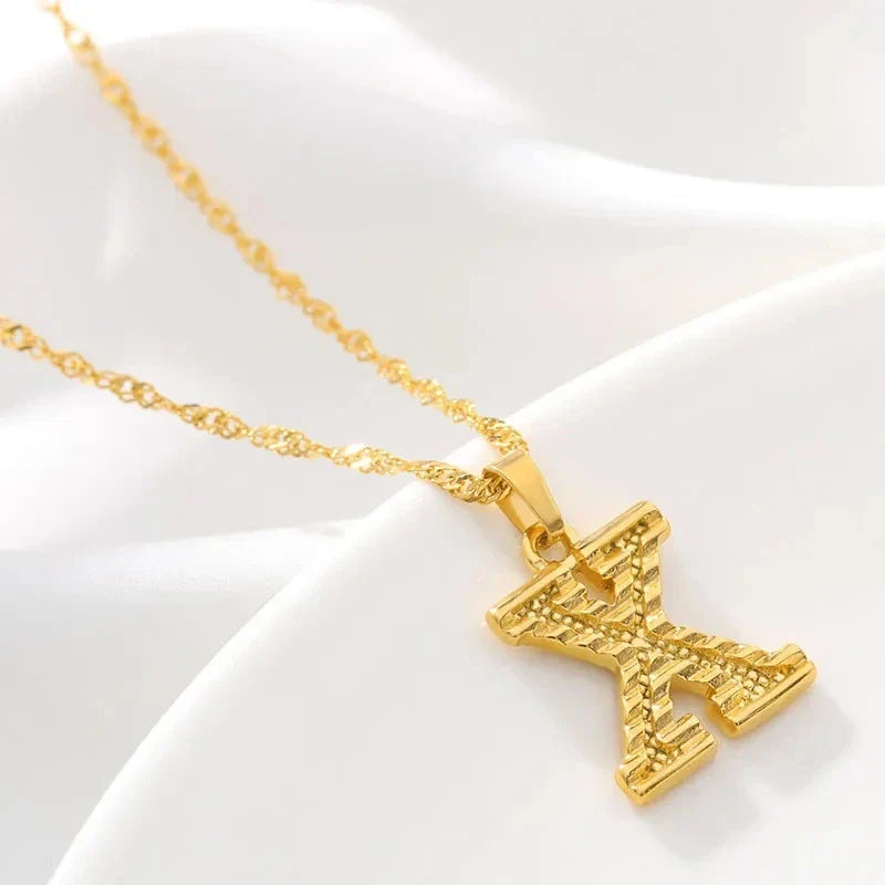 Men's or women's necklace with personalized initial pendant x