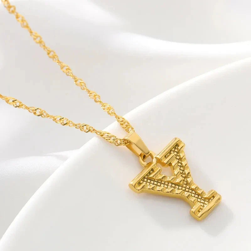 Men's or women's necklace with personalized initial pendant y