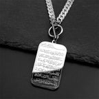 Ayatul Kursi Arabic Islamic pendant choker necklace silver