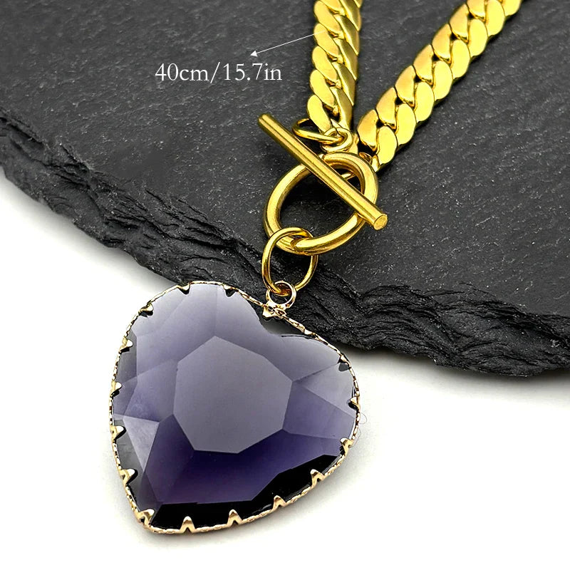 Choker Necklace with Heart Pendant 8