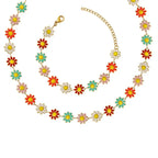Choker Necklace with Daisy Flower Pendant