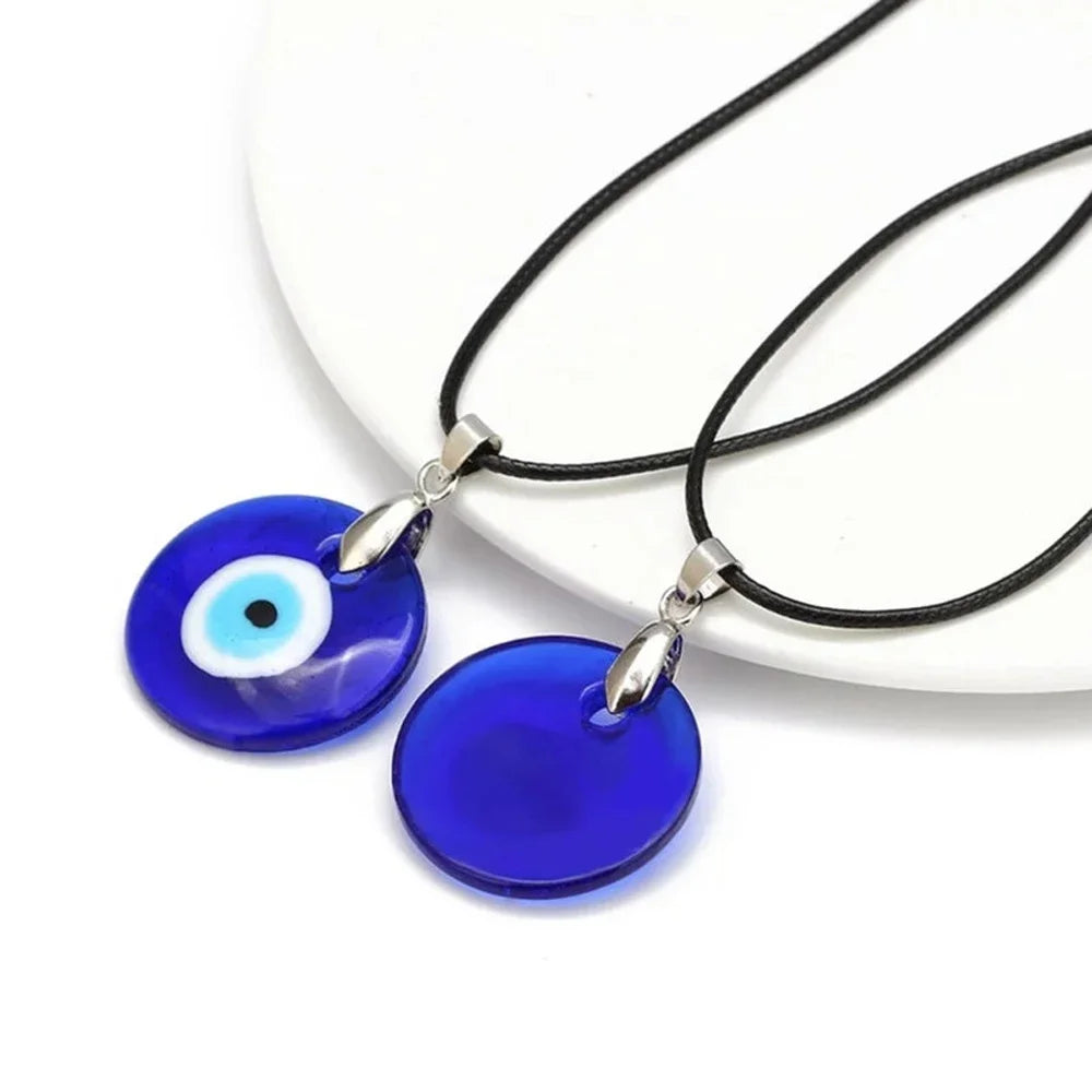 Choker Necklace With Blue Turkish Evil Eye Pendant
