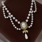 Choker Necklace with Baroque Style Pearl Pendants