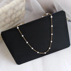 Women's Choker Necklace with Gold Pearls