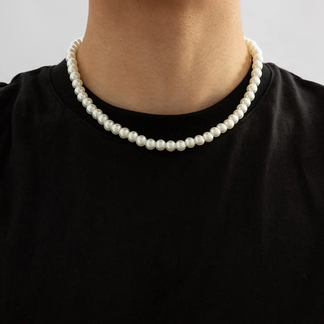 Men's Choker Necklace with Beads
