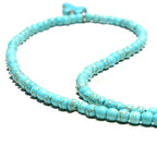 Choker Necklace Cross Pendant Natural Stone Woman blue