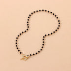 Black and silver Flower Pendant Choker Necklace