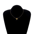 Black and gold Flower Pendant Choker Necklace