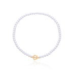 White and gold Flower Pendant Choker Necklace