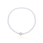 White and silver Flower Pendant Choker Necklace