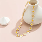 Choker Necklace Daisy Flower Pendant