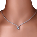 Choker Necklace Teardrop Pendant and Zircon