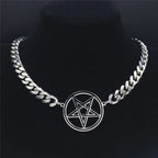 Choker Necklace Pentacle Pendant Witchcraft Wiccan
