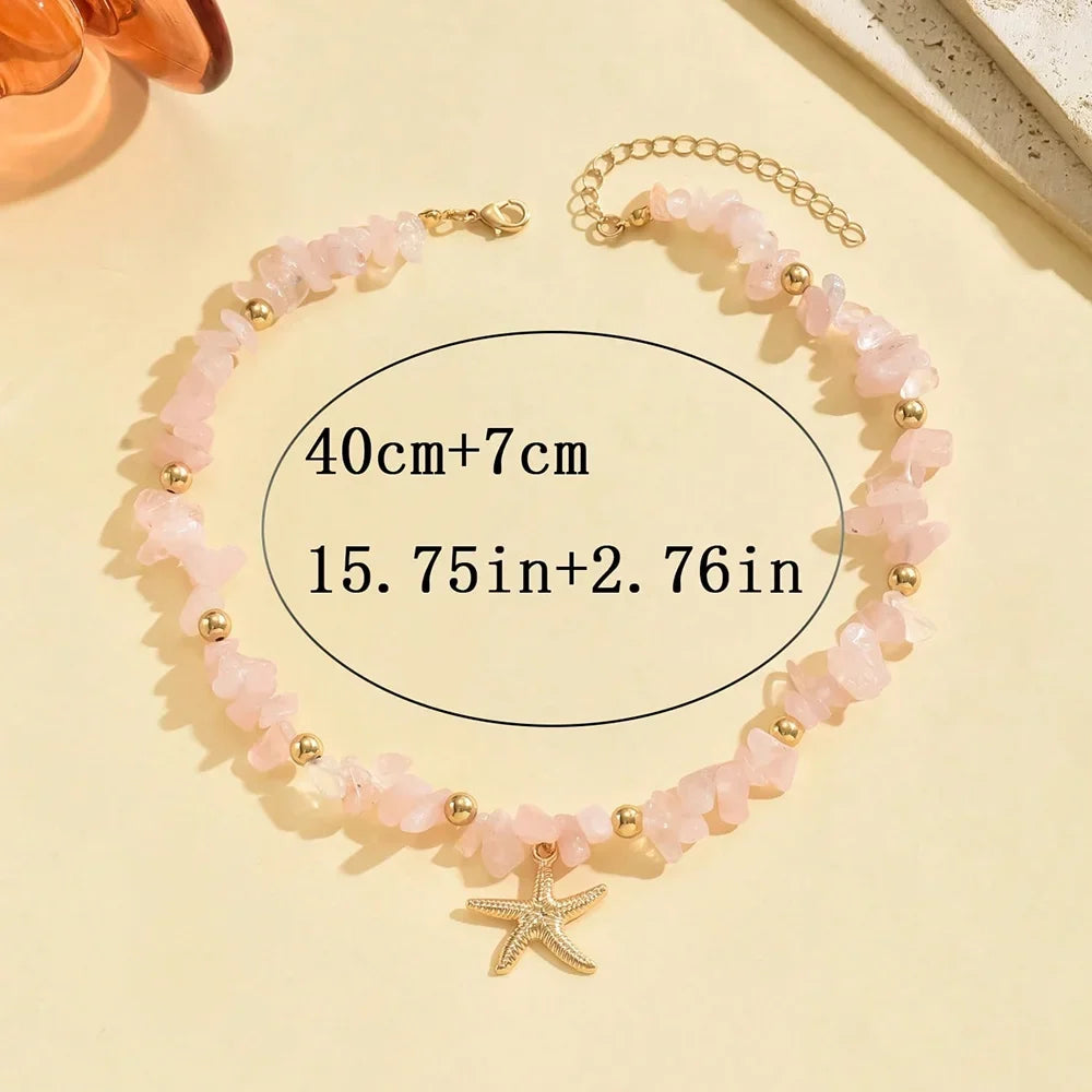Shell and starfish choker
