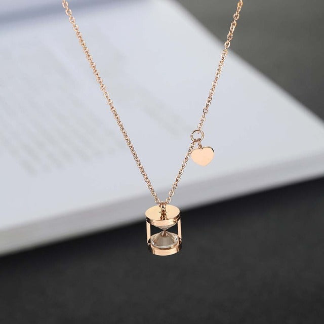 Hourglass Heart Pendant Necklace