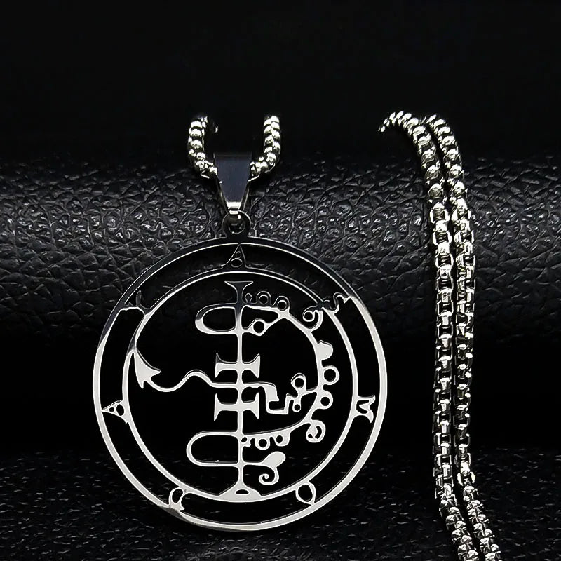 Satanic Necklace Pendant Demonic Spirit Asmoday Silver