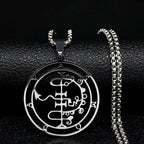 Satanic Necklace Pendant Demonic Spirit Asmoday Silver