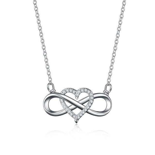Infinity Symbol Necklace Pendant Woman silver