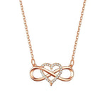 Infinity Symbol Necklace Pendant Woman rose gold