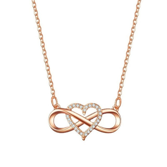 Infinity Symbol Necklace Pendant Woman rose gold