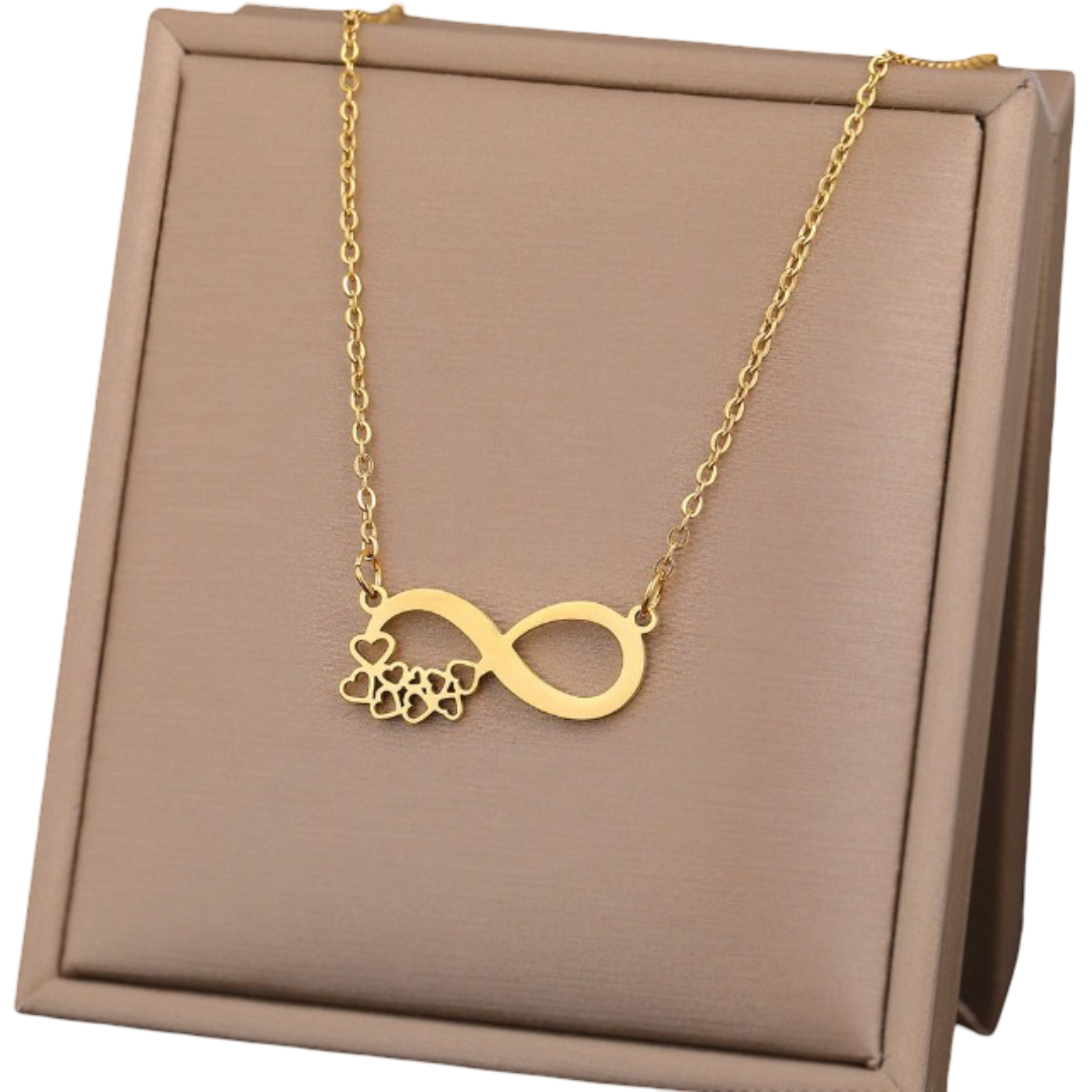 Infinity Symbol Necklace Pendant Women Small Hearts