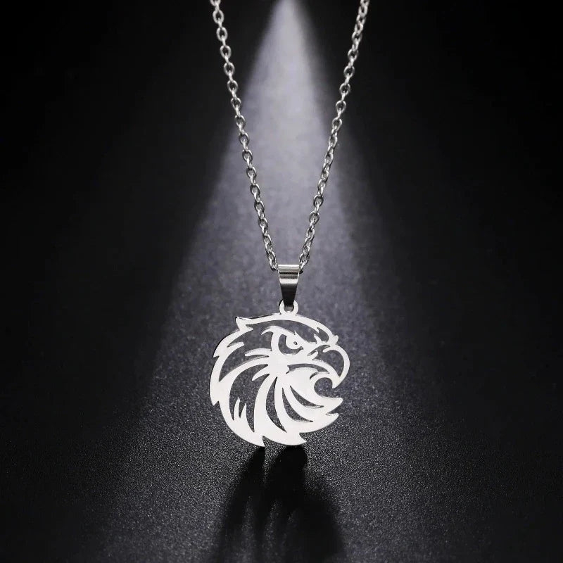 Eagle Head Pendant Necklace Silver