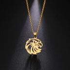 Eagle Head Pendant Necklace Gold