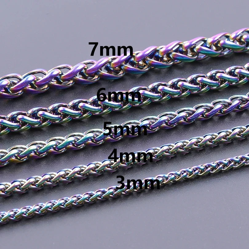 Twisted Necklace with Rainbow Pendant