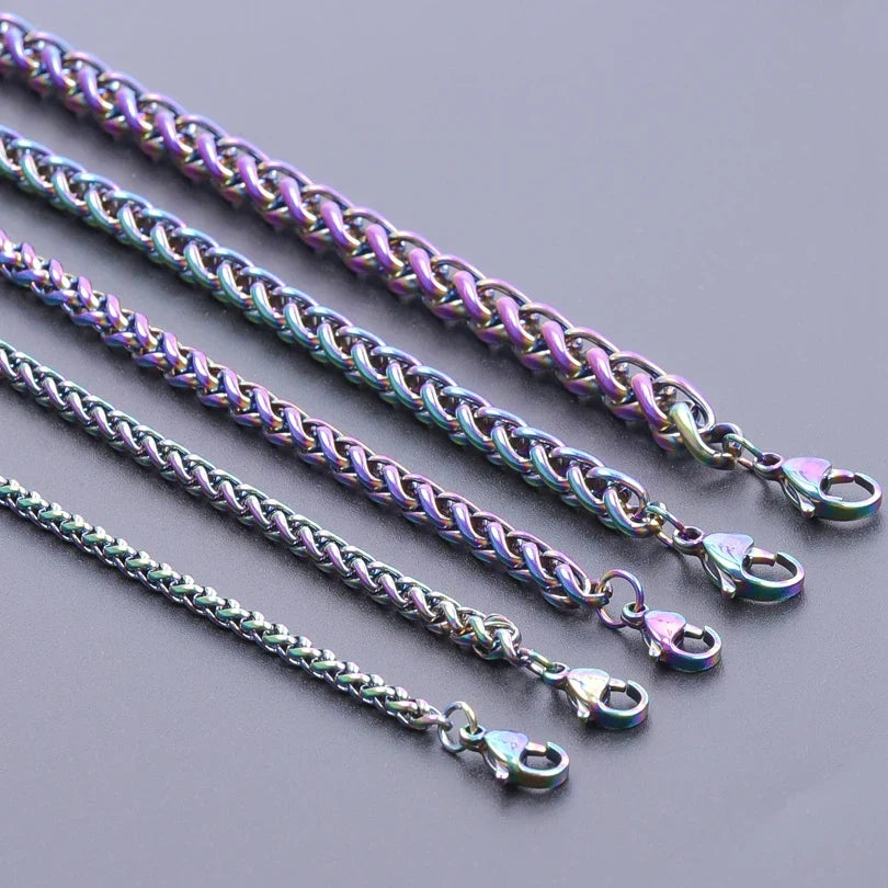Twisted Necklace with Rainbow Pendant