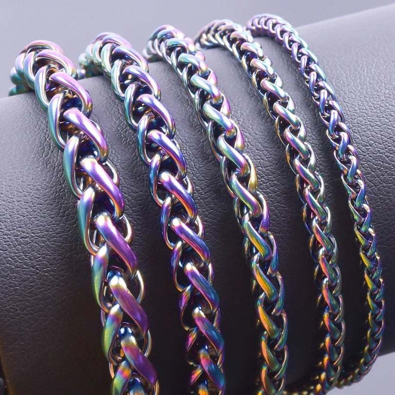 Twisted Necklace with Rainbow Pendant