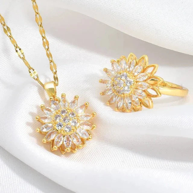 Rotating Sunflower Necklace