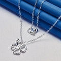 Four-Leaf Clover Necklace Pendant for Women Silver